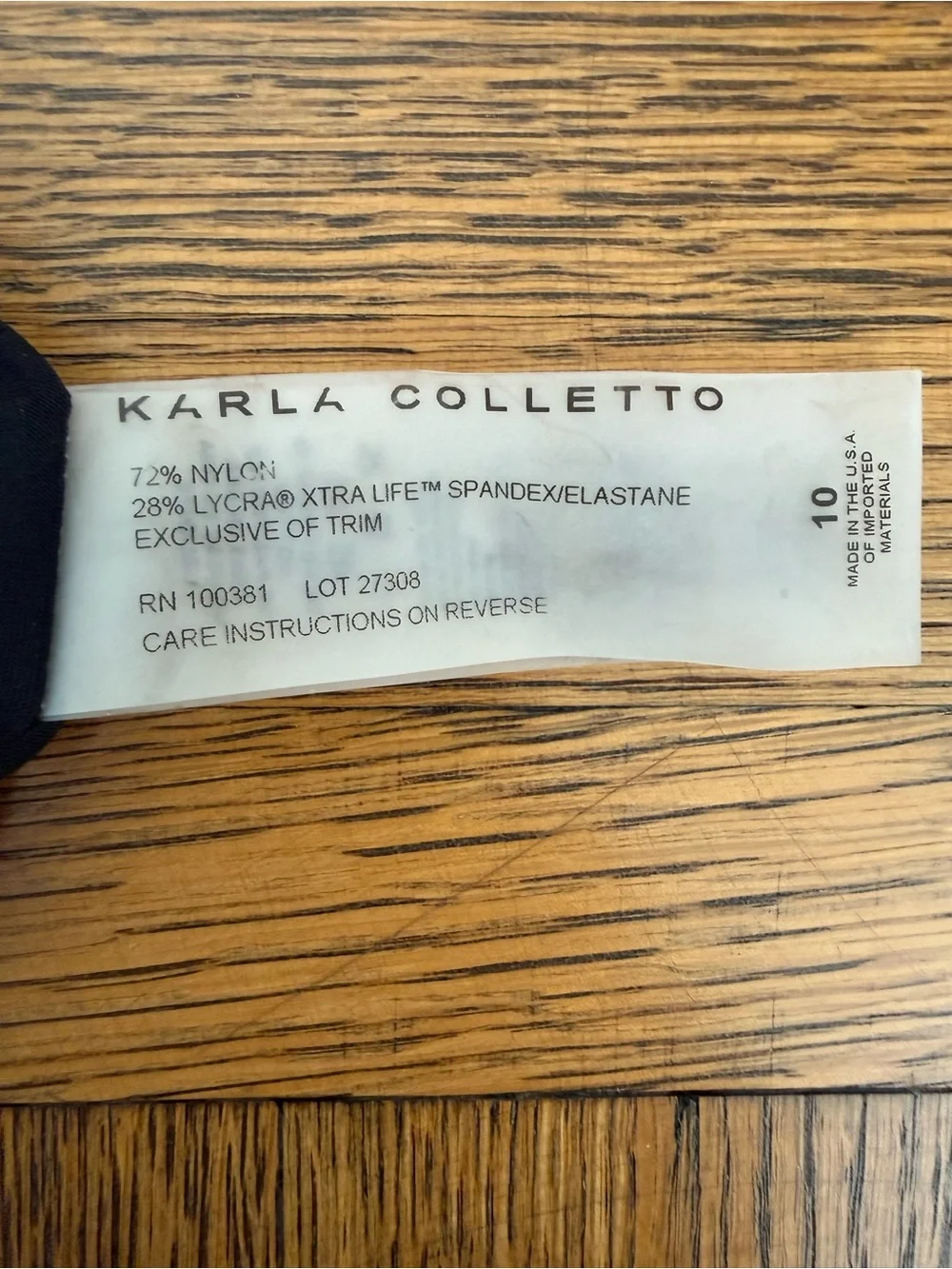 KARLA COLLETTO Round Neck One-Piece Swimsuit in BLACK - Size 10 (US 6) 🖤